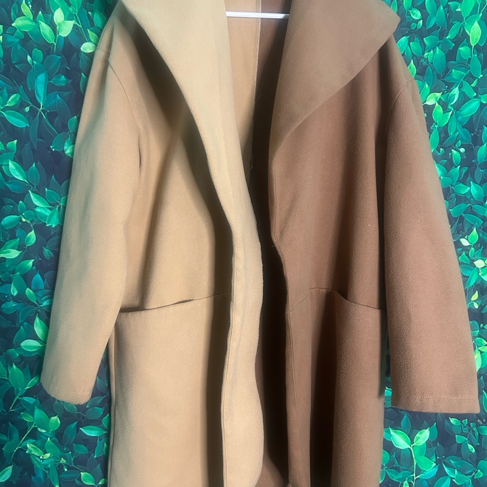 Two-Tone Tan and Brown Coat